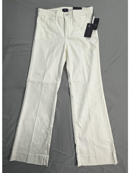 NYDJ Pants - NYDJ The Trouser Pants Womens 8P Optic White Wide Leg Petite Minimalist Chic NWT